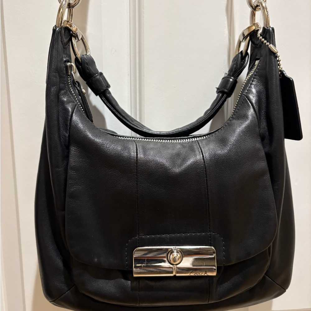 Coach Kristin Black Leather Shoulder Bag